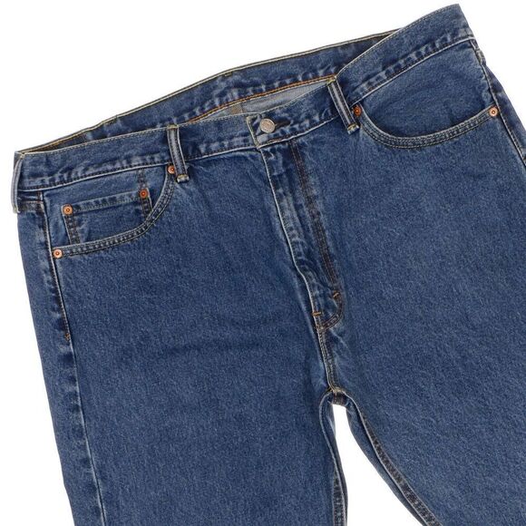 Levis 505 Classic Straight Leg Jeans Mens Size 42x32 Actual 42x30.5 Blue Cotton - Picture 2 of 11